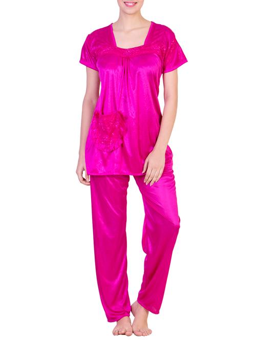 pink satin nightwear set - 14477482 - Very Small Image - 1