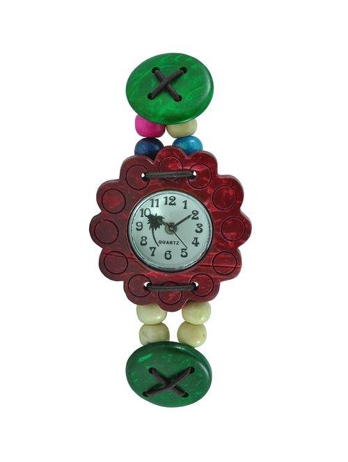 Angel Glitter wooden beaded analog watch - 14477664 - Very Small Image - 1