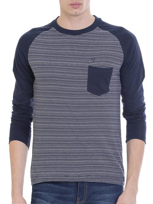 navy blue cotton raglan tshirt - 14477667 - Standard Image - 1