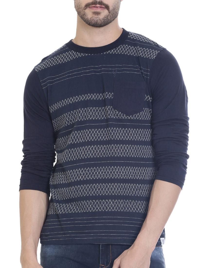 navy blue cotton pocket t-shirt - 14477670 - Zoom Image - 1