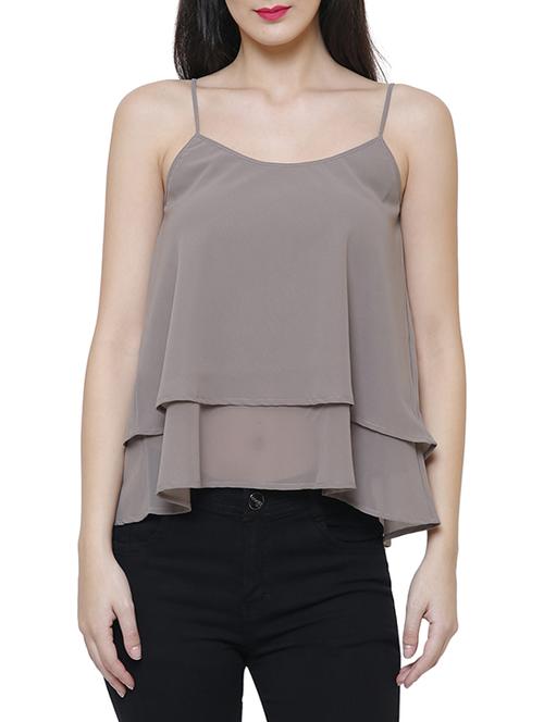 grey georgette casual top - 14477725 - Standard Image - 1