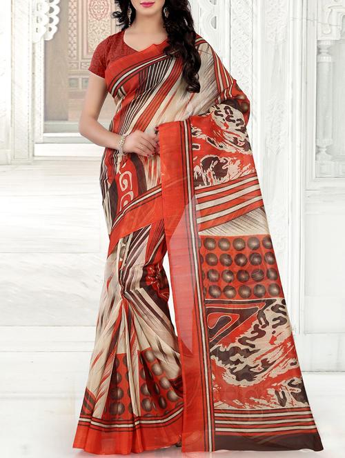 multicolored bhagalpuri saree with blouse - 14477767 - Very Small Image - 1