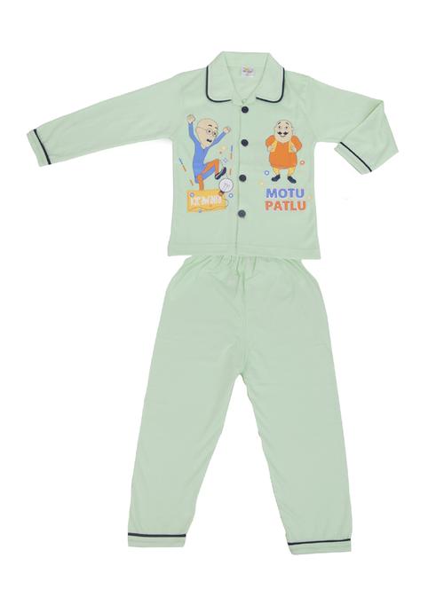 green cotton pyjama set - 14477915 - Very Small Image - 1