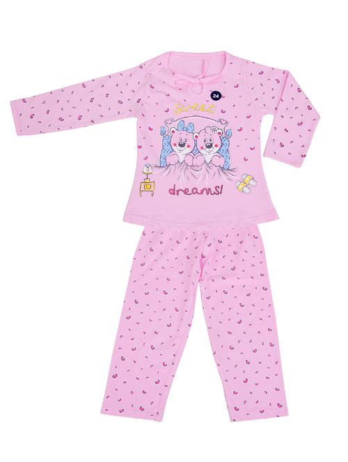 pink cotton pyjama set - 14477918 - Very Small Image - 1