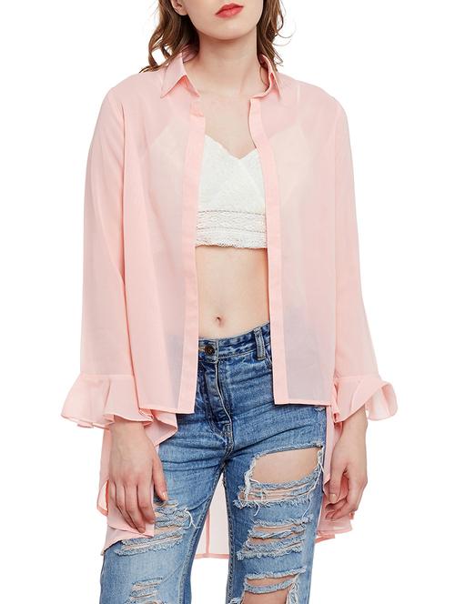 Pink asymmetric shrug - 14477938 - Standard Image - 1