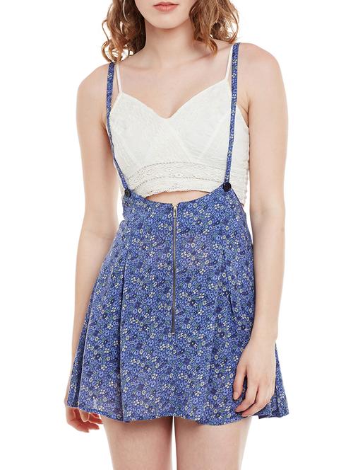 Blue floral dungree skirt - 14477946 - Very Small Image - 1