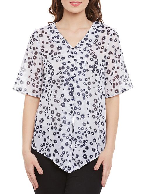 White printed top - 14477953 - Very Small Image - 1