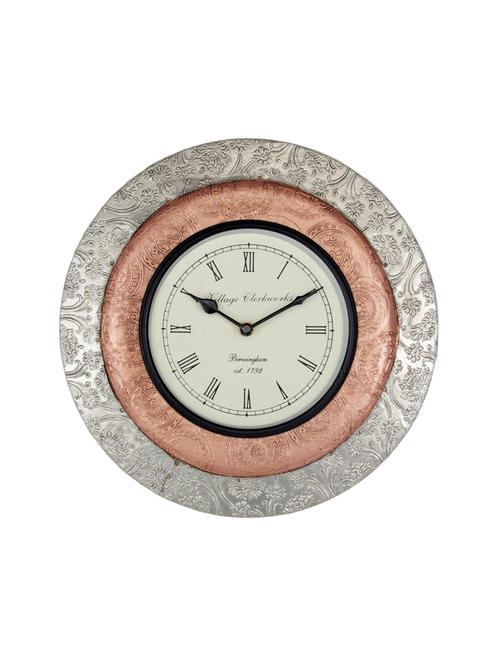 Traditional Wall clock with Copper and White Metal Combination 6" Dial - 14478036 - Very Small Image - 1