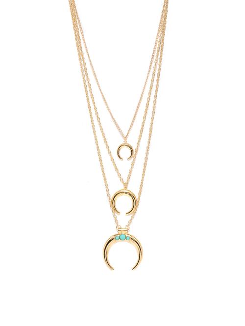 gold metal long necklace - 14478043 - Very Small Image - 1
