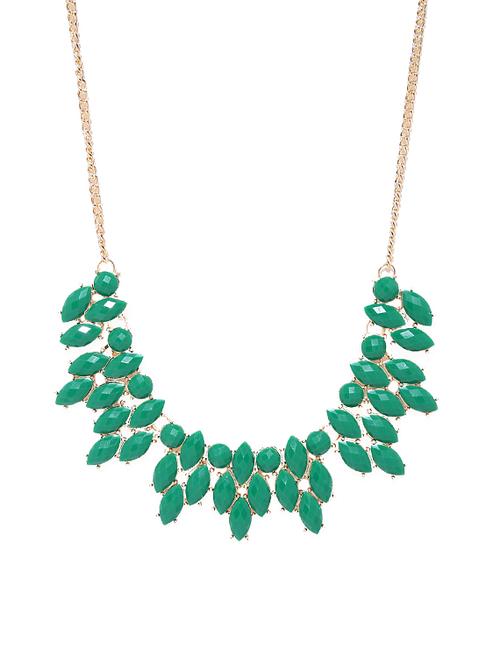 green metal heavy statement necklace - 14478058 - Very Small Image - 1