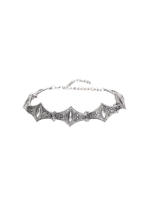 silver metal choker necklace - 14478070 - Very Small Image - 1