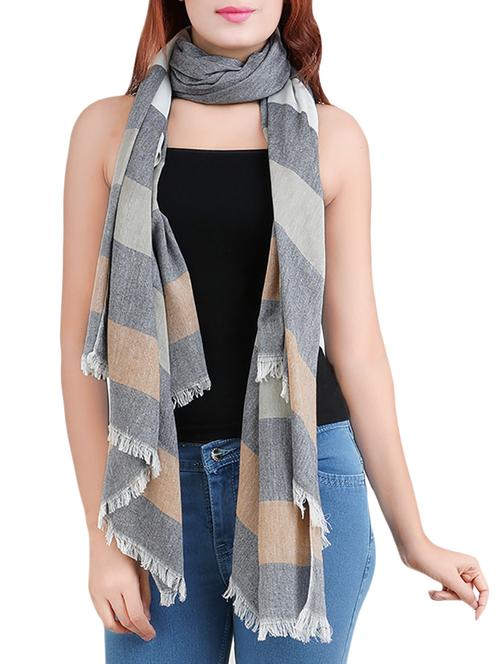 grey viscose stole - 14478286 - Standard Image - 1