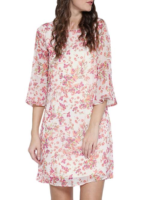 White floral shift dress - 14478371 - Very Small Image - 1