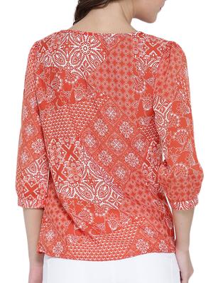 orange printed top - 14478390 - Standard Image - 3