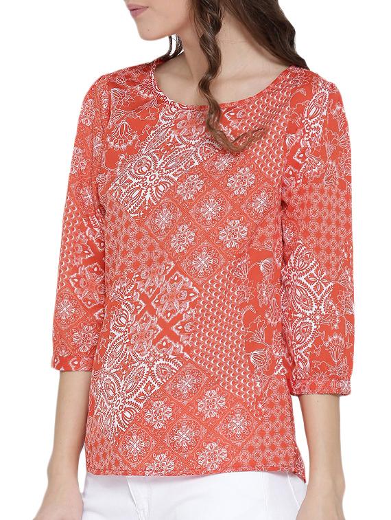orange printed top - 14478390 - Zoom Image - 2