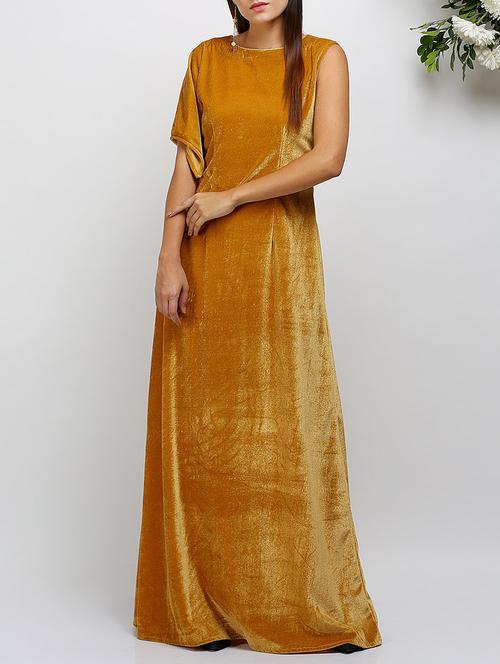 single sleeved velvet gown - 14478495 - Standard Image - 1