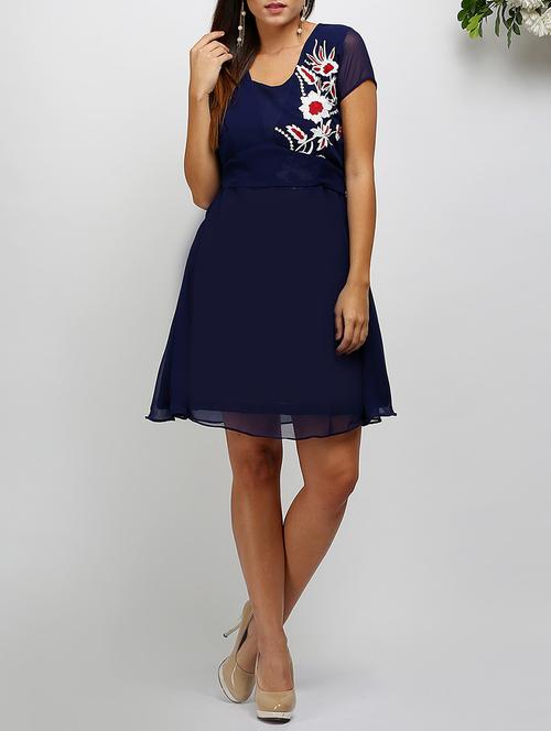 a-line embroidered dress - 14478505 - Standard Image - 1