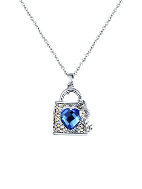 blue silver plated pendant - 14478631 - Standard Image - 1