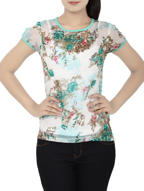 white printed cotton top - 14478800 - Very Small Image - 1