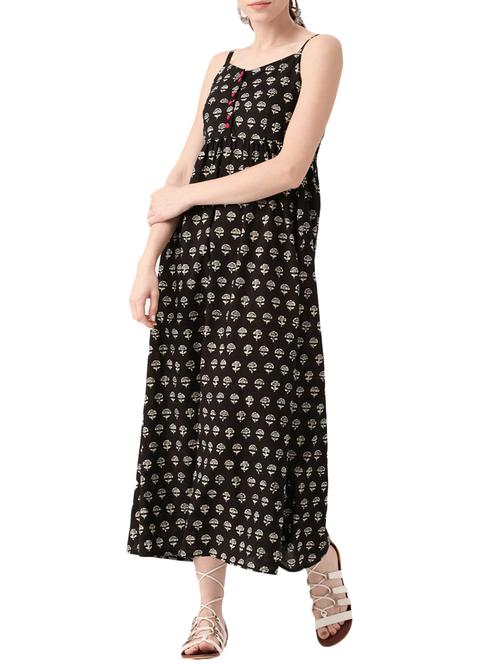 Black printed maxi dress - 14479139 - Very Small Image - 1