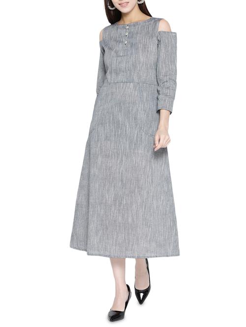 Grey A-line dress - 14479149 - Very Small Image - 1