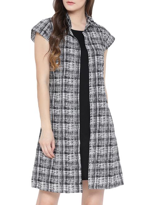 Black cotton layered dress - 14479157 - Very Small Image - 1