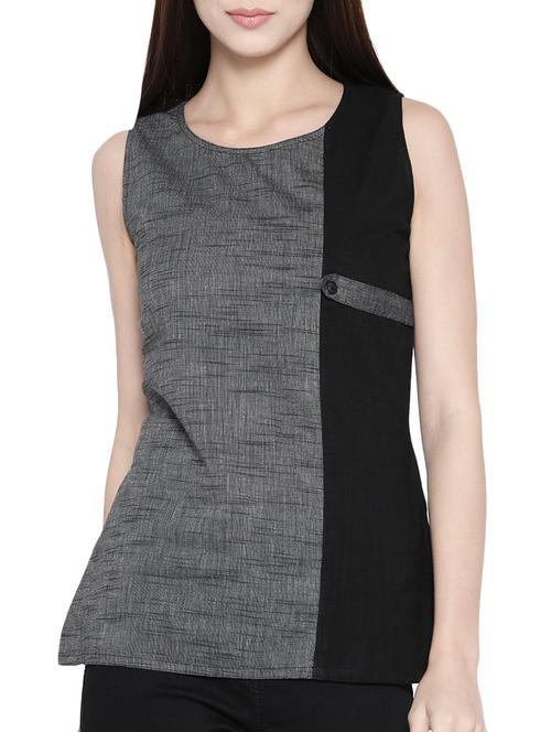 Grey cotton straight top - 14479209 - Very Small Image - 1