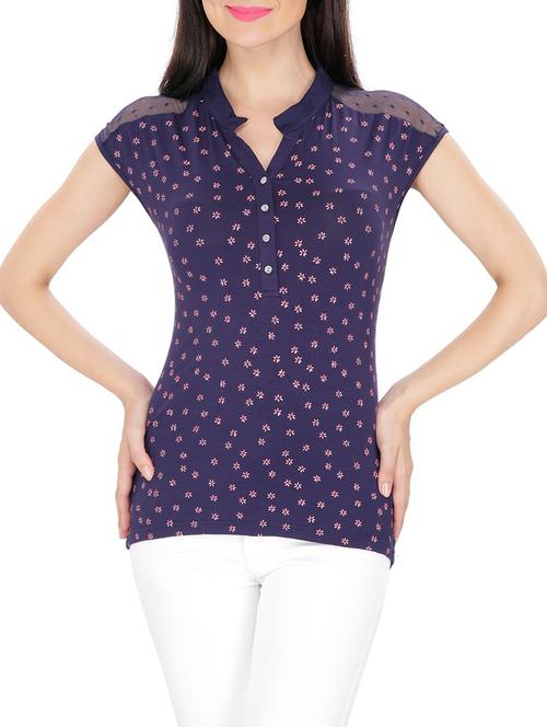 Purple printed top - 14479427 - Standard Image - 1