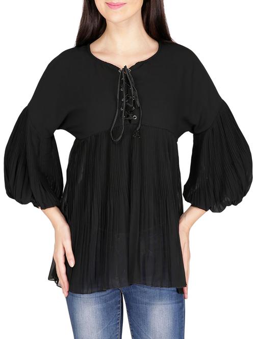 black georgette top - 14479432 - Standard Image - 1