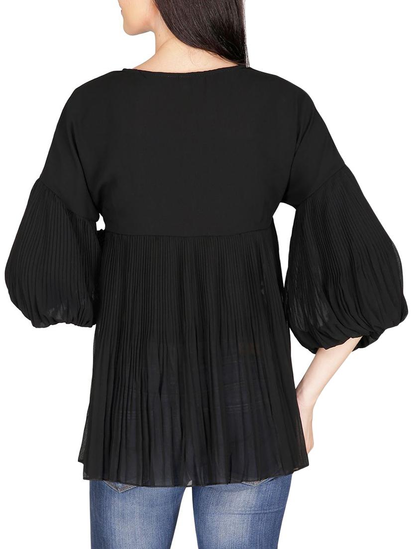 black georgette top - 14479432 - Zoom Image - 3