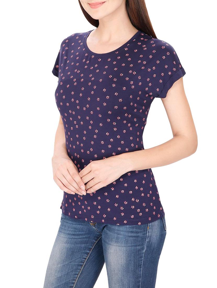 navy blue printed tee - 14479439 - Zoom Image - 2