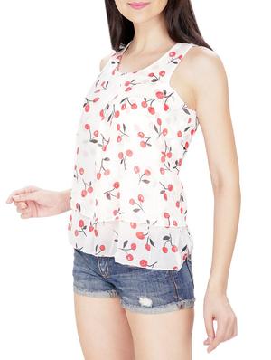 white printed top - 14479443 - Standard Image - 2