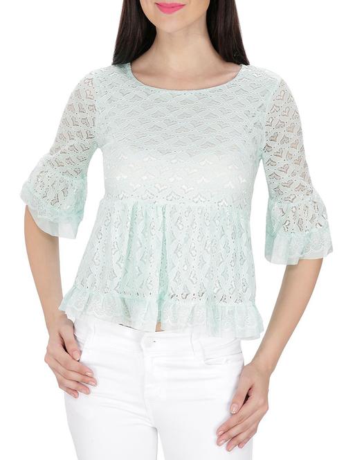 green poly net regular top - 14479450 - Standard Image - 1