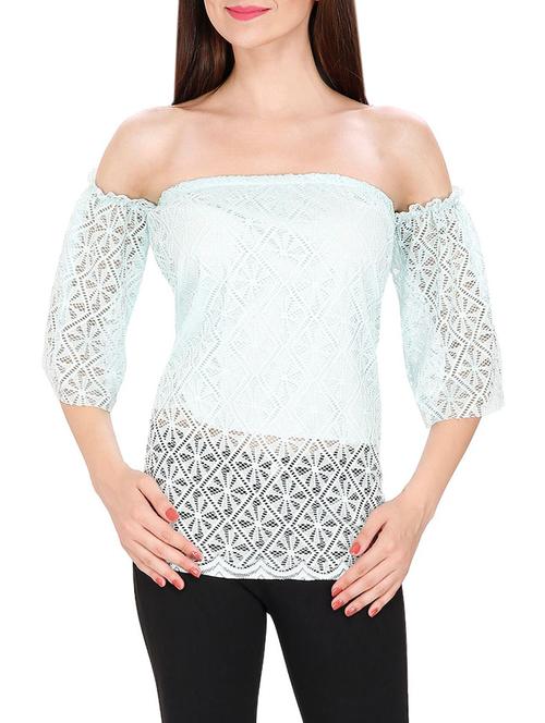 Light blue off shoulder top - 14479521 - Standard Image - 1