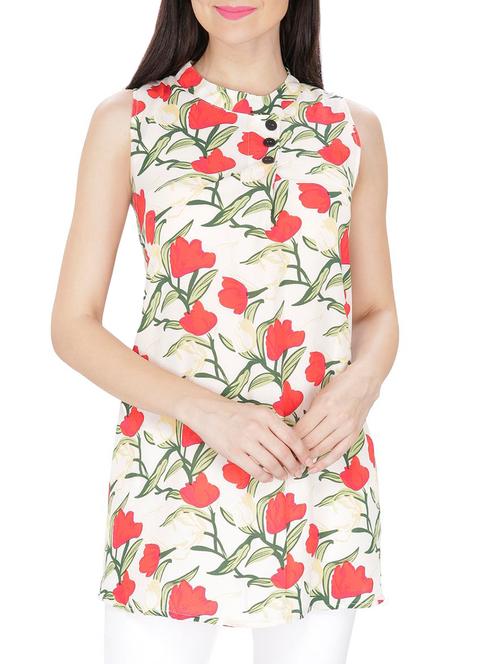 white printed tunic - 14479524 - Standard Image - 1