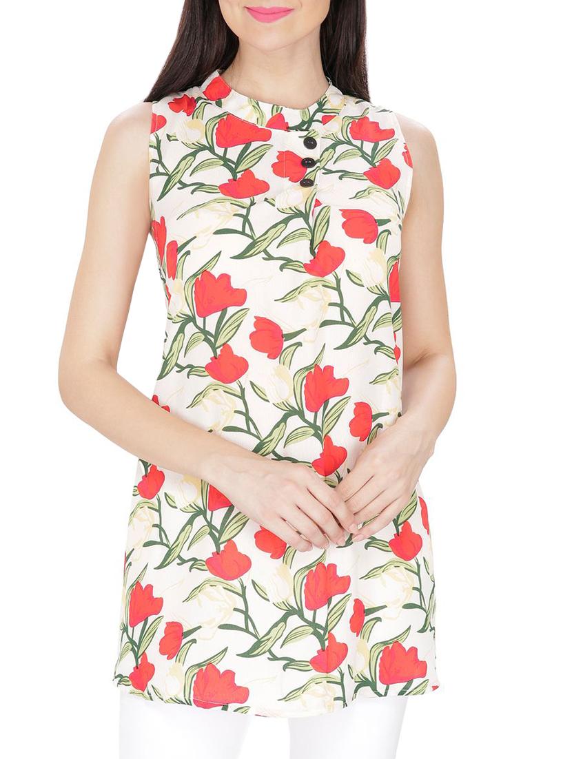 white printed tunic - 14479524 - Zoom Image - 1