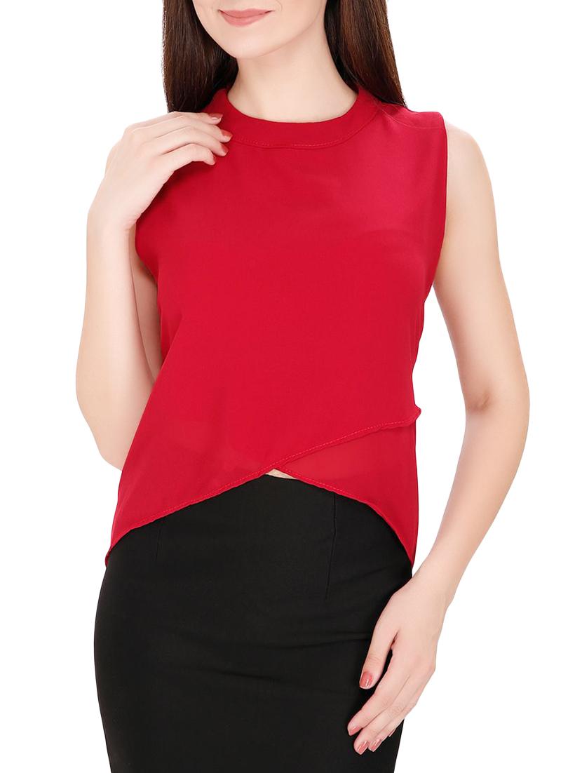 maroon layered top - 14479573 - Zoom Image - 1