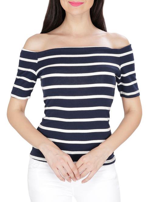 Navy blue striped top - 14479587 - Very Small Image - 1