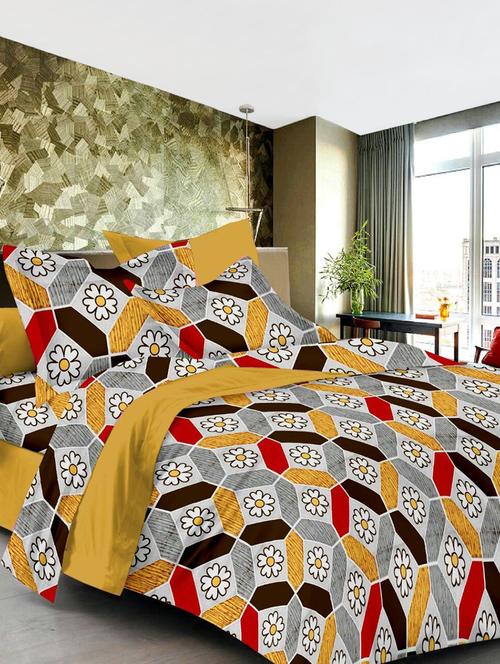 Pure Cotton Double Bed Sheet With 2 Pillow Covers - 14479607 - Very Small Image - 1
