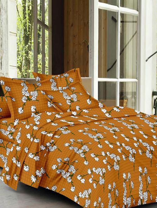Pure Cotton Double Bed Sheet With 2 Pillow Covers - 14479612 - Very Small Image - 1