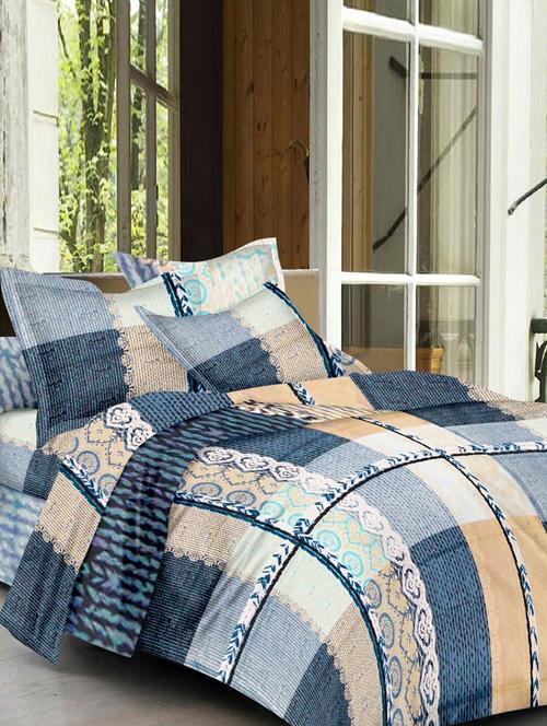 Pure Cotton Double Bed Sheet With 2 Pillow Covers - 14479614 - Very Small Image - 1