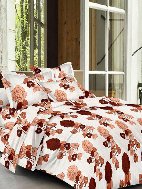 Pure Cotton Double Bed Sheet With 2 Pillow Covers - 14479623 - Very Small Image - 1