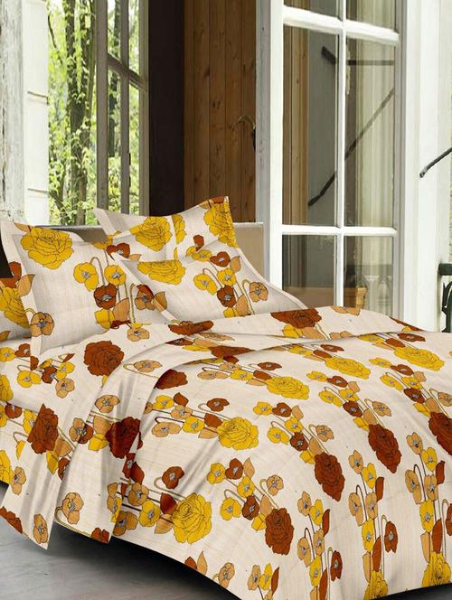 Pure Cotton Double Bed Sheet With 2 Pillow Covers - 14479625 - Very Small Image - 1