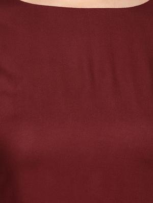 maroon viscose high slit kurta - 14479842 - Standard Image - 4