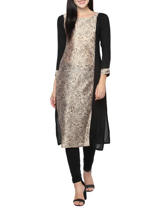 Floral straight kurta - 14479844 - Very Small Image - 1