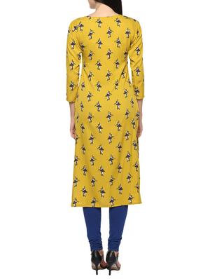 printed straight kurta - 14479847 - Standard Image - 3