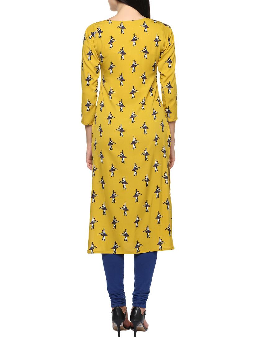 printed straight kurta - 14479847 - Zoom Image - 3
