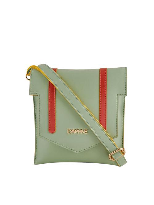 green leatherette regular sling bag - 14479908 - Very Small Image - 1