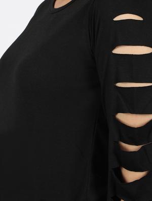ladder ribbed long sleeved top - 14480403 - Standard Image - 5