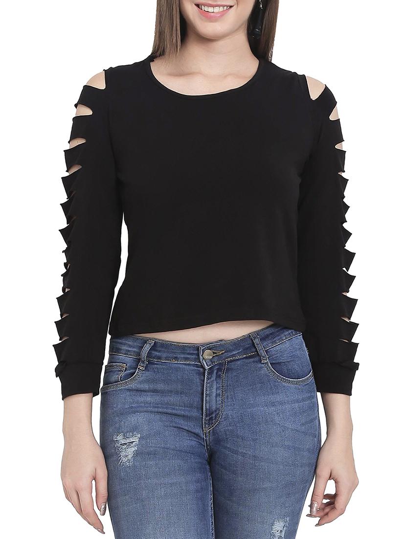 Ladder Ribbed Long Sleeved Top - 14480403 - Zoom Image - 1